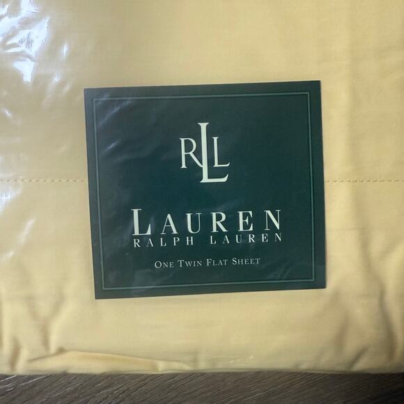 NEW RALPH LAUREN TWIN FLAT SHEET SOLID YELLOW MIDNIGHT SUN - Picture 2 of 8